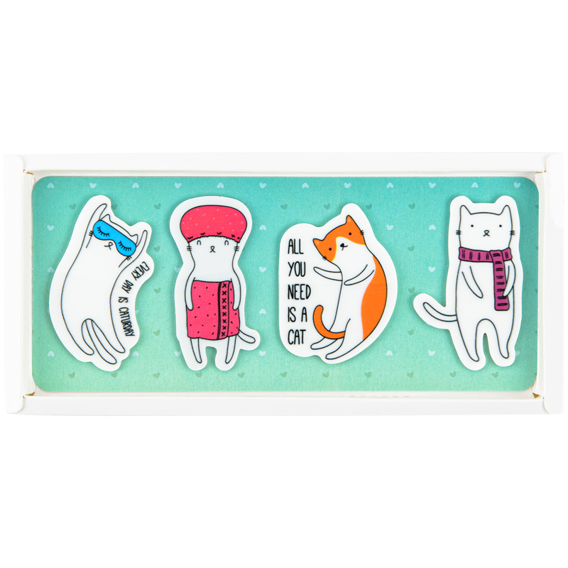 Закладки пластиковые 4x20 шт, 35х50 мм, Cats Kite - фото 3