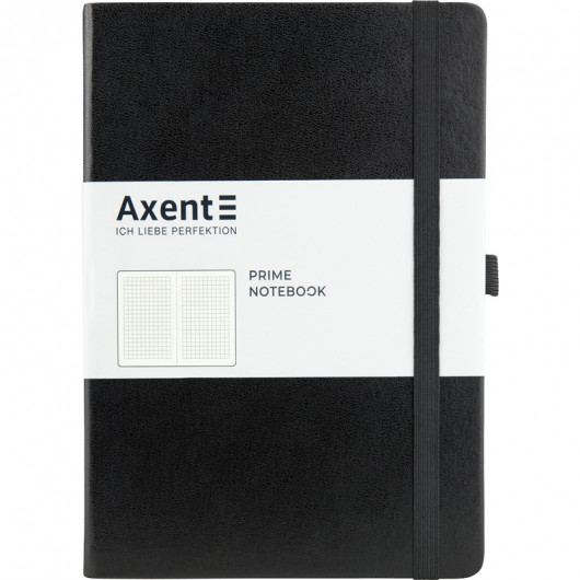 Книга записная Partner Prime А5 (145*210мм.), 96л, клетка, черн. Axent - фото 1