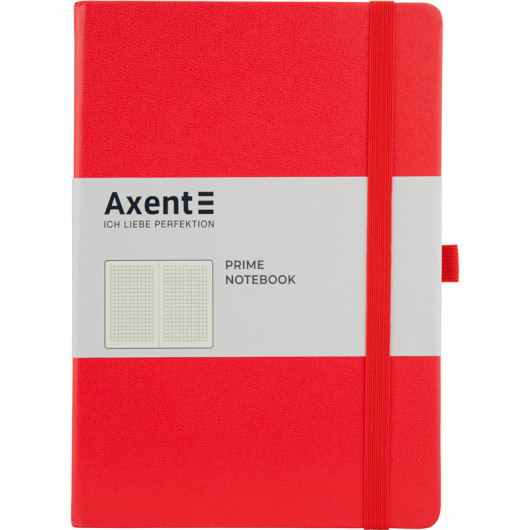 Книга записна Partner Prime А5 (145*210мм.), 96арк, кліт, черв. Axent - фото 1