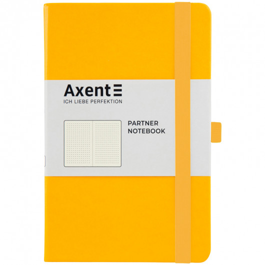 Книга записна Partner А5 (125*195мм.), 96арк., ліновка - крапка, жовт. Axent - фото 1