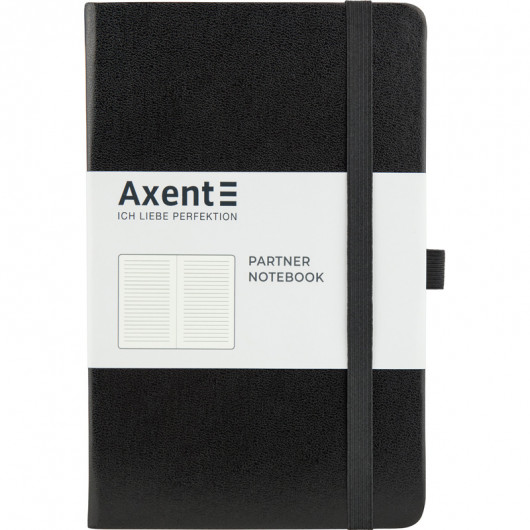 Книга записная Partner А5 (125*195мм.), 96л., лин., черн. Axent - фото 1