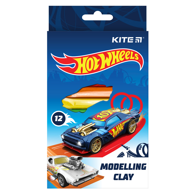Пластилін восковий, 12 кольорів, 200 г. «Hot Wheels» Kite - фото 1