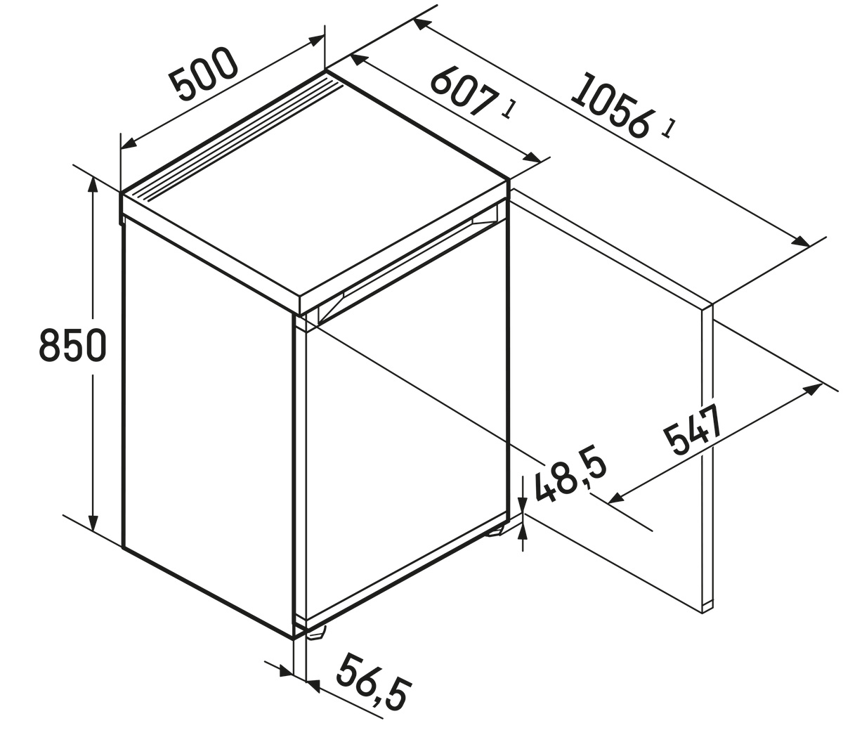 Холодильник малогабаритний Re 1201 Pure з морозильним відділенням, біл. Liebherr - фото 5