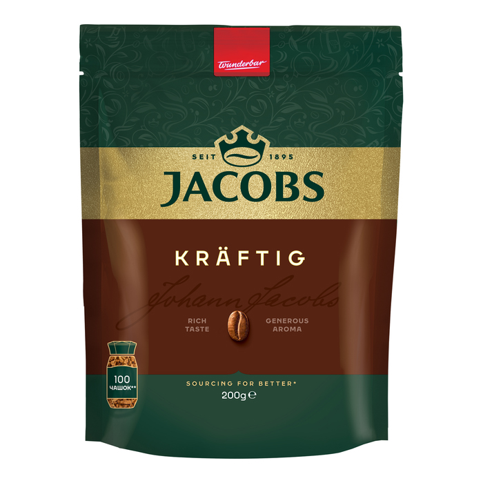 Кофе растворимый Jacobs Cronat Kraftig, 200г., в пакете (8711000579480) Jacobs - фото 1