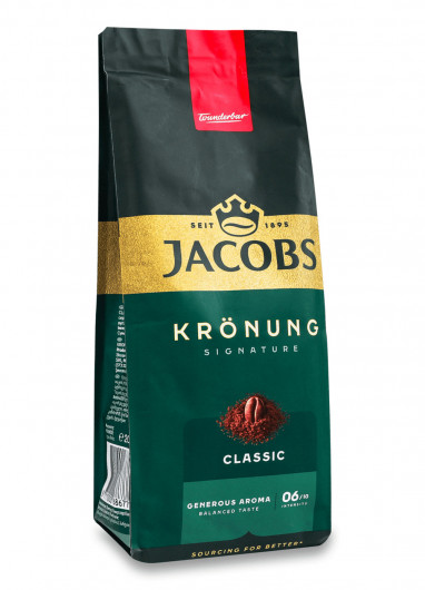 Кофе молотый Jacobs Kronung Classic, 200г., купаж арабика/робуста (8711000686775) Jacobs - фото 1