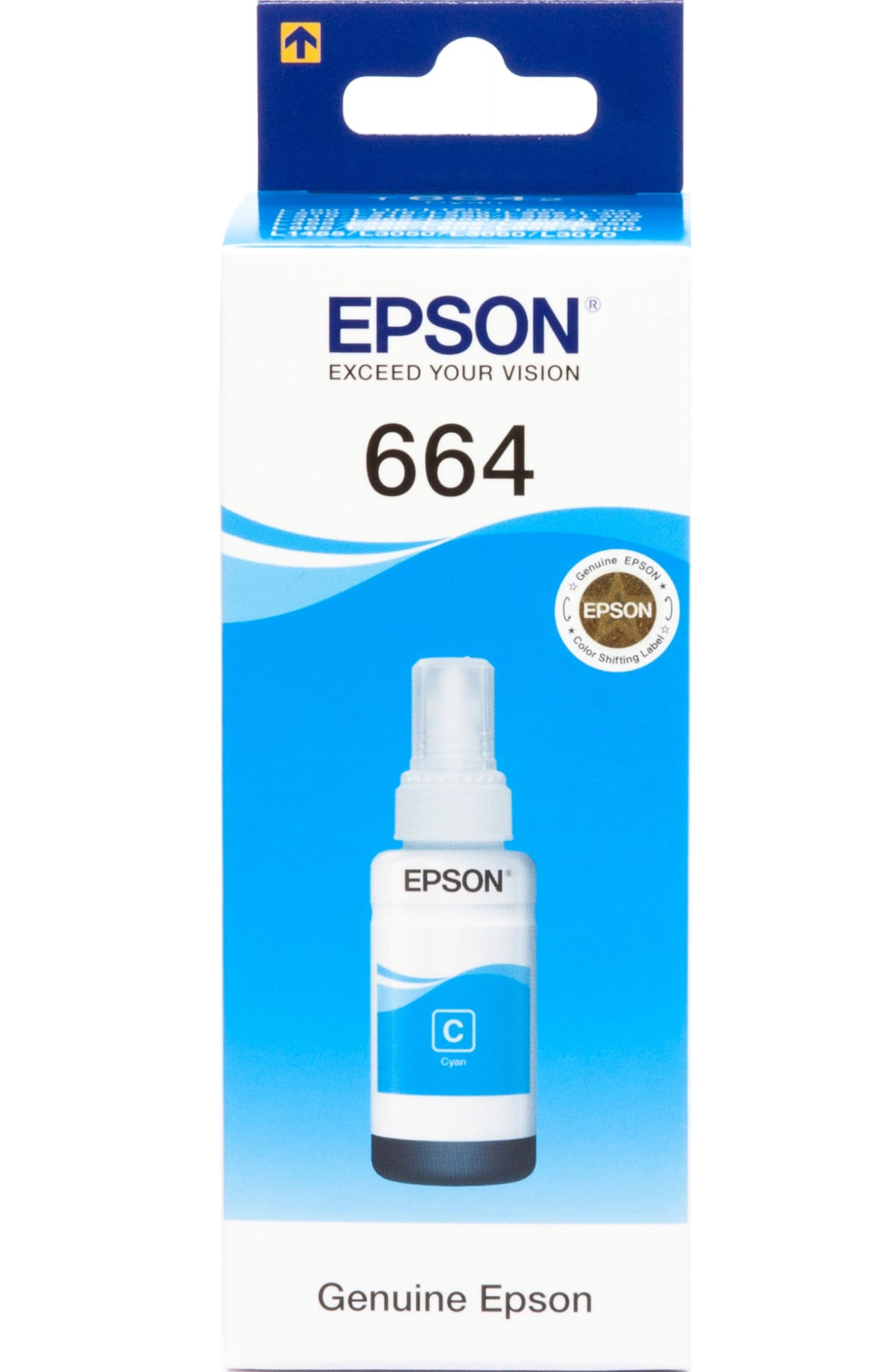Контейнер з чорнилами Epson 664 L100/200/210/300/350/355/550 cyan, 70мл., (C13T66424A), блакит. Epson - фото 2