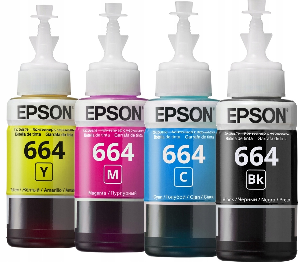 Контейнер з чернилами Epson 664 L100/200/210/300/350/355/550 комплект B/C/M/Y по 70мл., (C13T66464A) Epson - фото 2