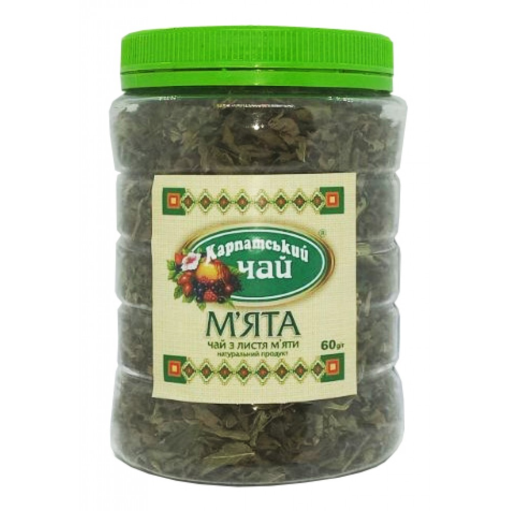 Чай М'ята, 60г. в банці 1,0л. Карпатський - фото 1