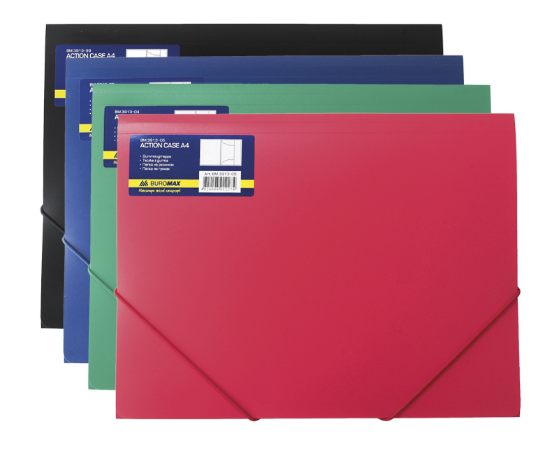 Папка на резинках А4, пластик, ассорт. BuroMax - фото 2