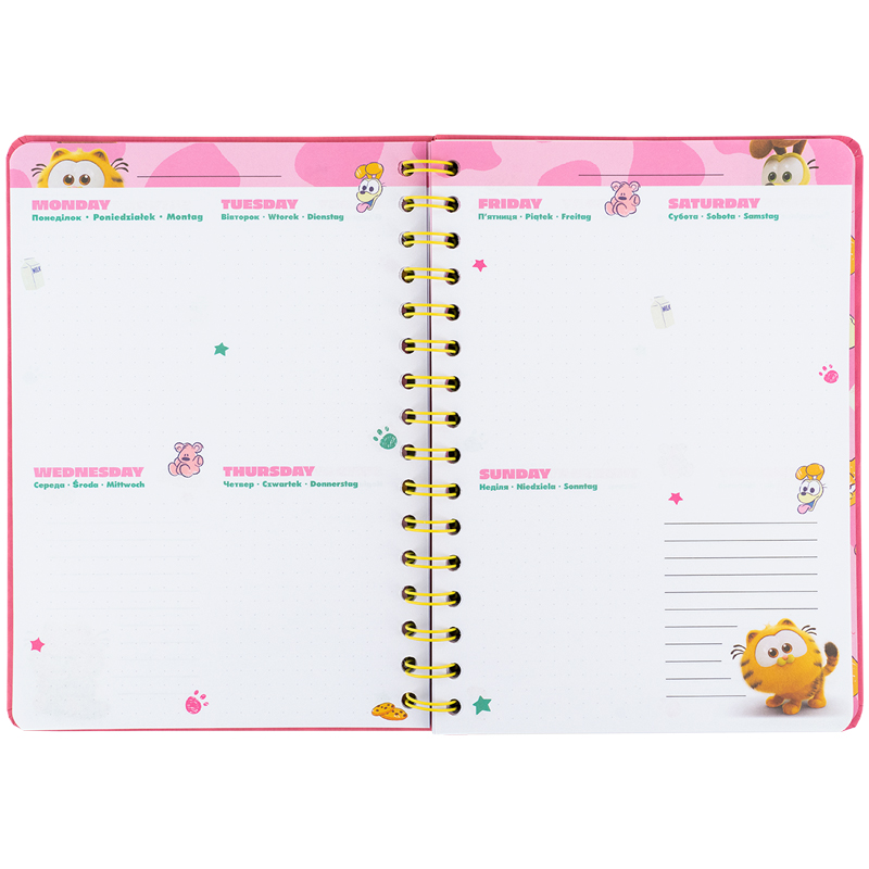 Щоденник на спіралі, тверда обкладинка, Garfield (GF25-438) Kite - фото 6