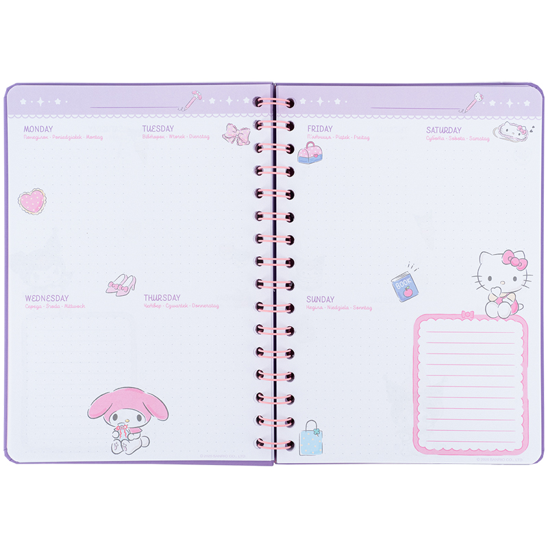 Ежедневник на спирали, твердая обложка, Hello Kitty-1 (HK25-438-1) Kite - фото 4