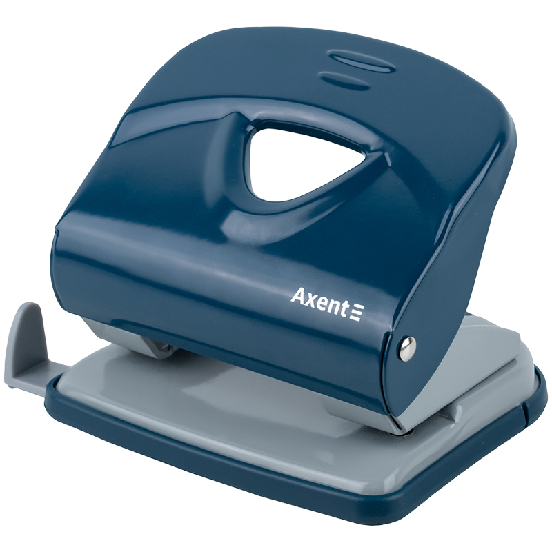 Дырокол на 2 отверстия, до 30 листов Exakt-2 Earth colors, металлический, синий Axent - фото 1