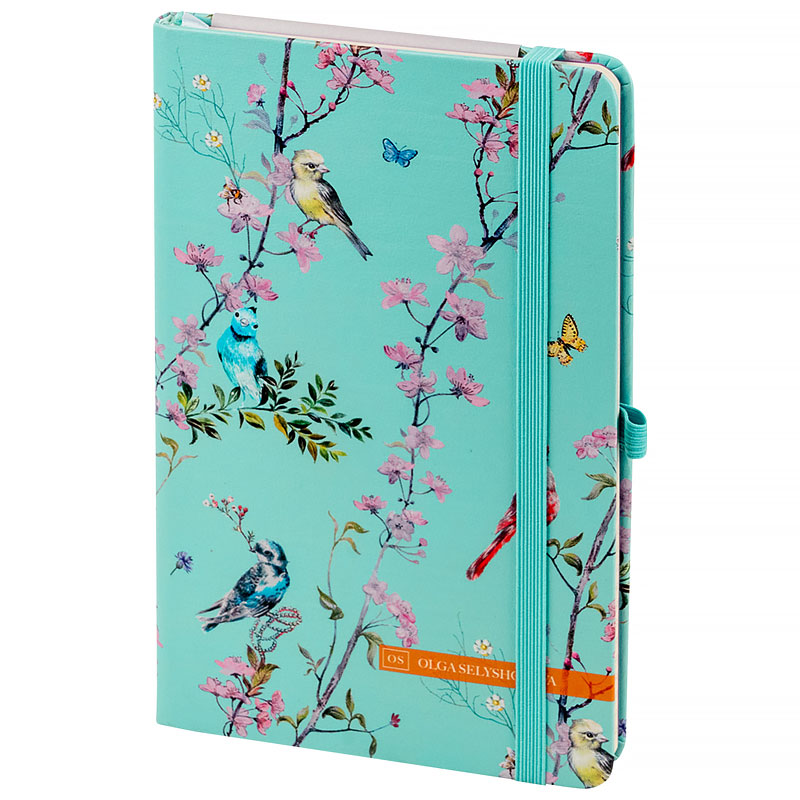 Книга записная Partner А5 (125*195мм.), 96л., кл., дизайн Olga Selyshcheva, коллекция Spring, бирюз. Axent - фото 5