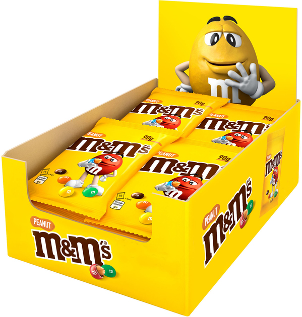 Драже M&M's з арахісом в молочному шоколаді і кольоровій глазурі, 90г., 20шт/уп. M&M's - фото 3