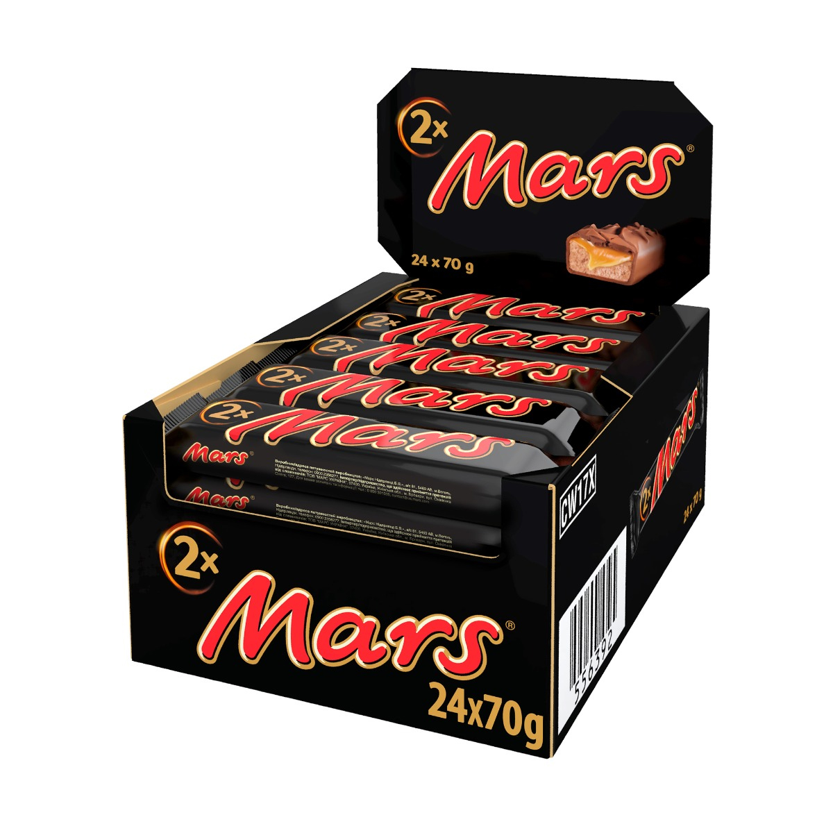 Батончик шоколадний Марс, 70г. (2*35г.), 24шт/уп. MARS - фото 1