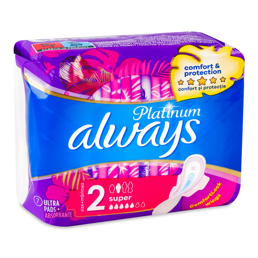 Прокладки гігієнічні  Super Platinum Ultra, розмір 2, 7шт/уп. (8001090444950) Always - фото 2