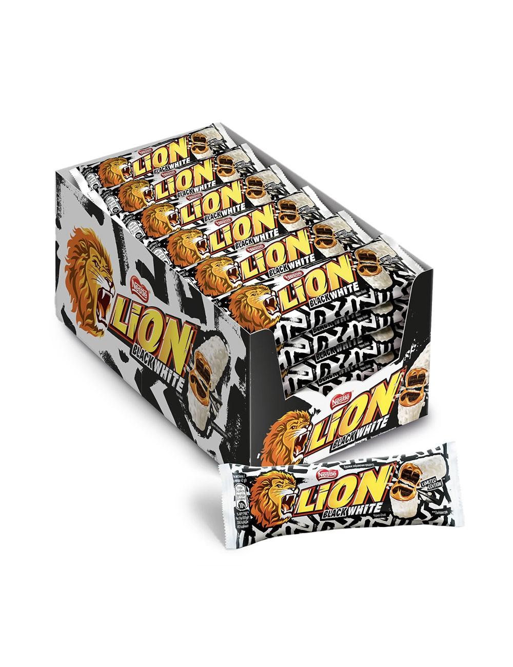 Батончик шоколадний Lion Black&White зі смаком брауні, 42г., 24шт/уп. Nestle - фото 1