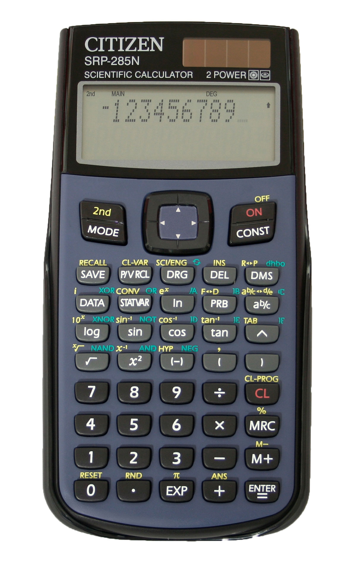 Калькулятор инженерный программируемый SRP-285, 12+2 разрядов, 455 функц, 2 лин.диспл.,155.5х76х12мм Citizen - фото 1