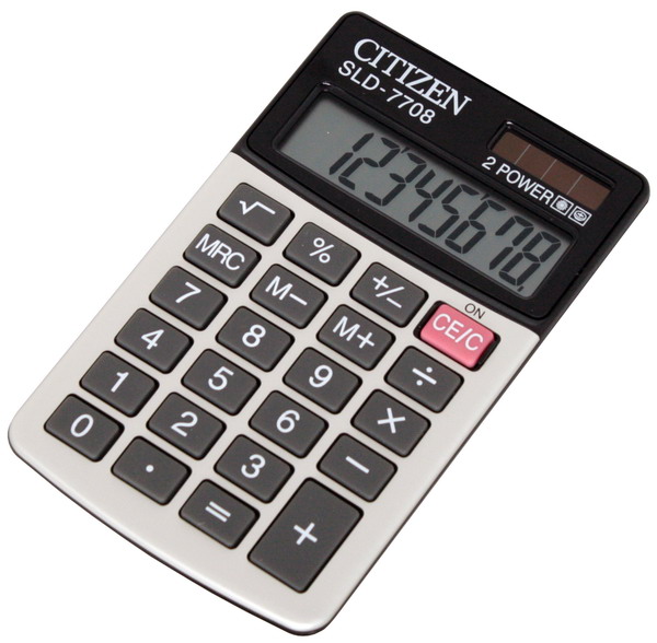 Калькулятор карманный SLD-7708 8 разрядов, 112х68х6,6мм. Citizen - фото 1