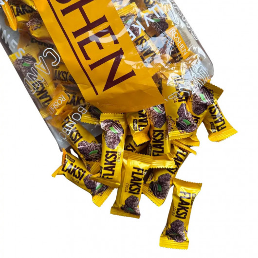 Цукерки з вафельними пластівцями Flaksi Какао, 0,5кг. (4823077647581) Roshen - фото 3