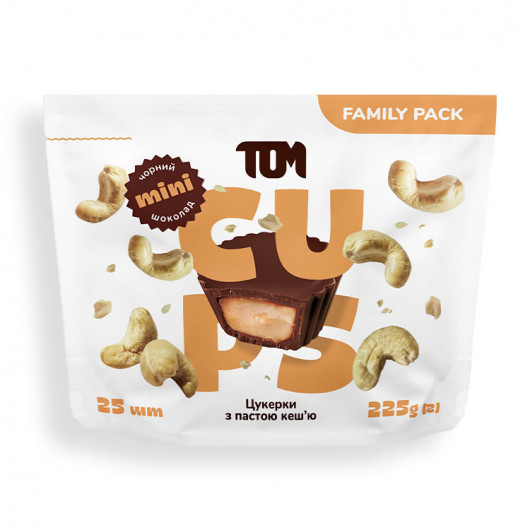 Конфеты с пастой кешью в черном шоколаде 25шт., 225г. ТОМ - фото 1