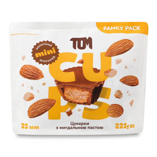 Цукерки з мигдальною пастою в молочному шоколаді 25шт., 225г. ТОМ - фото 2