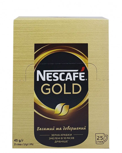 Кава в стіках Nescafe Gold, 25шт. по 1,8г. (7613036532419) Nescafe - фото 1