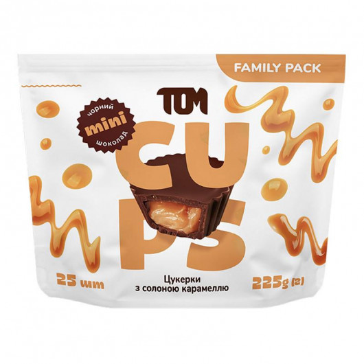 Конфеты с соленой карамелью в черном шоколаде 25шт., 225г. ТОМ - фото 1