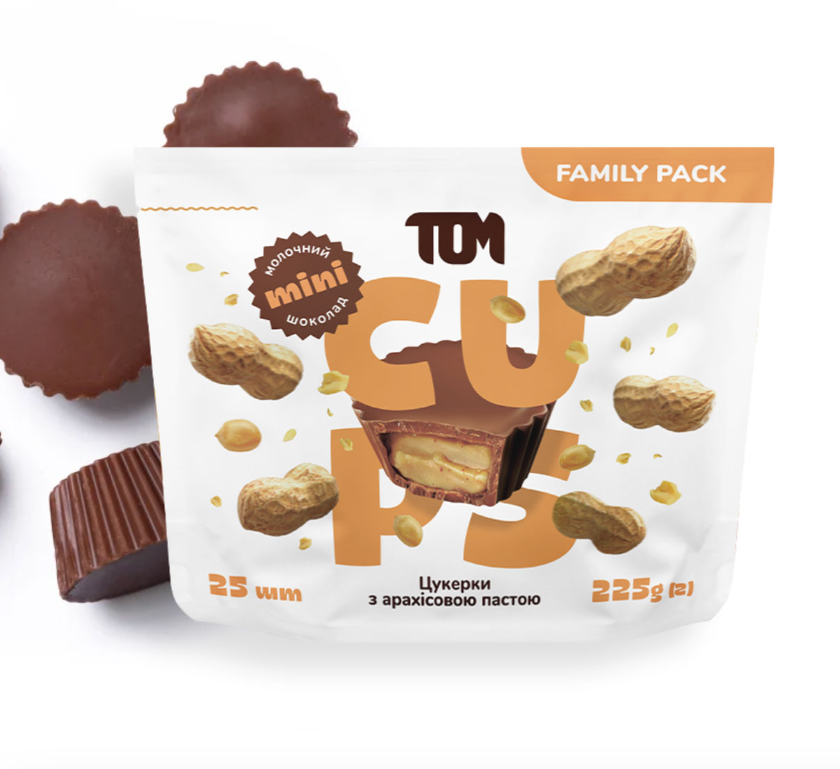 Конфеты с арахисовой пастой в молочном шоколаде 25шт., 225г. ТОМ - фото 1