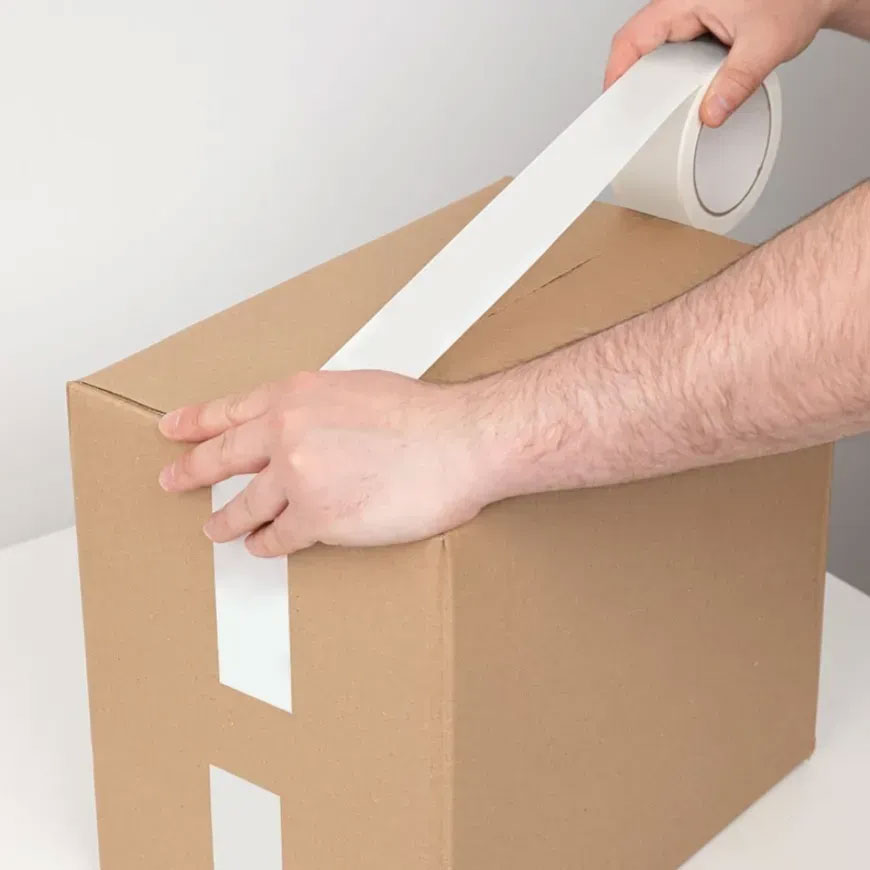 Клейкая лента малярная 48мм.*27м. (29,5ярд), на бумажной основе, до 60°С, бел. Китай - фото 1