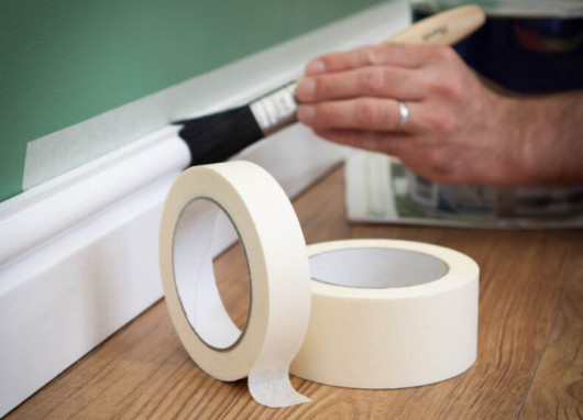 Клейкая лента малярная 19мм.*27м. (29,5ярд), на бумажной основе, до 60°С, бел. Китай - фото 1