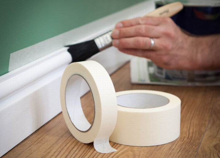 Клейкая лента малярная 19мм.*27м. (29,5ярд), на бумажной основе, до 60°С, бел. Китай - фото 1