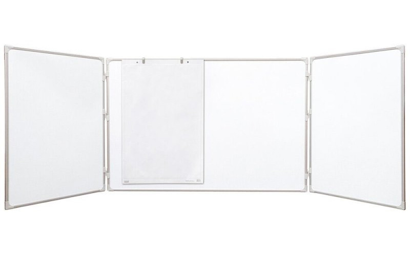 Дошка біла магнітна сухостиральна FX 120*360см, складна на 5 робочих поверхонь, алюмін. рамка, лак 2x3 - фото 4