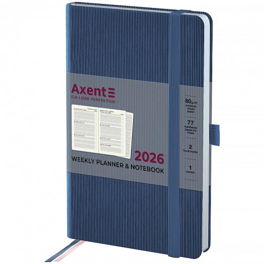 Еженедельник 2026 Partner Lines, 125*195, голубой Axent - фото 1