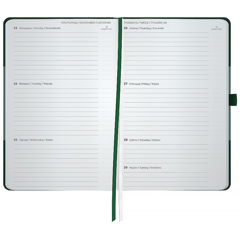Щотижневик 2026 Partner Lines, 125*195мм, темно-зелений Axent - фото 2