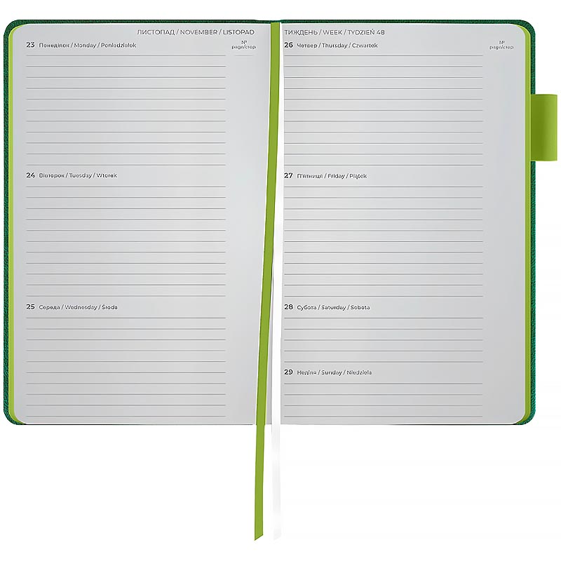 Щотижневик 2026 Partner Soft Muse, 125*195мм, зелений Axent - фото 1