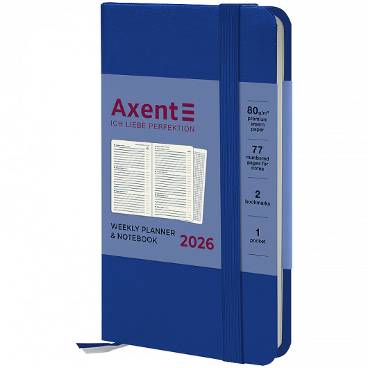 Щотижневик 2026 Pocket Strong, 90*150, класичний синій Axent - фото 1