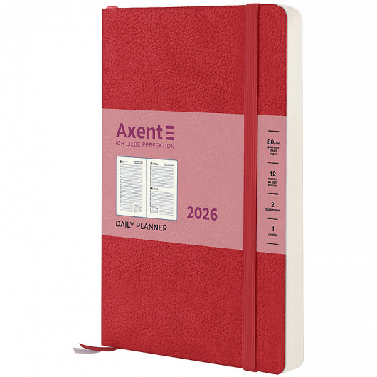Щоденник 2026 Partner Soft Skin, 145*210, червоний Axent - фото 1
