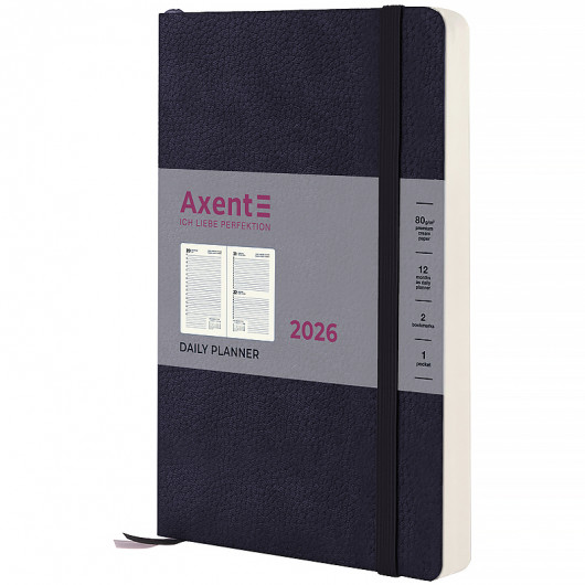 Щоденник 2026 Partner Soft Skin, 145*210, синій Axent - фото 1