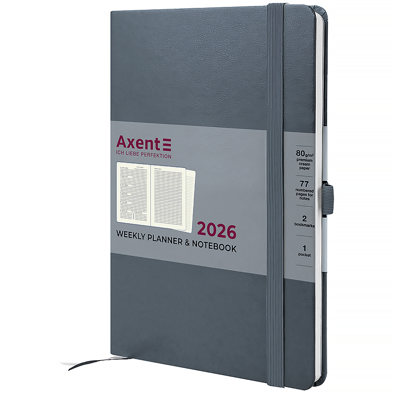 Щотижневик 2026 Prime Strong, 145*210, сірий Axent - фото 3