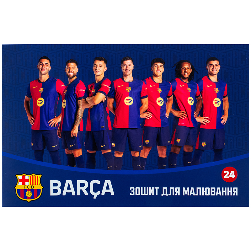Зошит для малювання, 24 арк., скоба, софт тач + УФ лак, FC Barcelona (BC25-242) Kite - фото 9