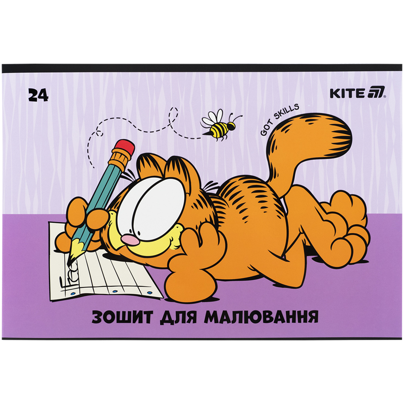 Тетрадь для рисования, 24 лист., скоба, софт тач + УФ лак, Garfield (GF25-242) Kite - фото 9