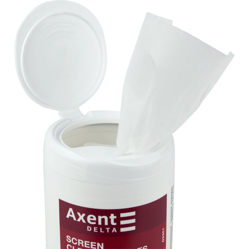 Салфетки влажные для чистки оргтехники, бокс 100шт. (D5301) Axent Delta - фото 3