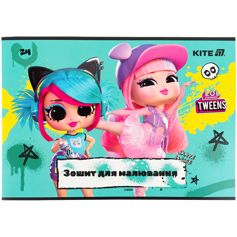 Тетрадь для рисования, 24 лист., скоба, УФ лак + глитер, LO (LO25-242) Kite - фото 9