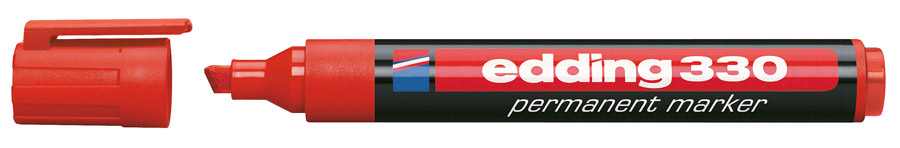 Маркер перманентный, клиновидное острие 1-5мм., 330, красн. Edding - фото 6