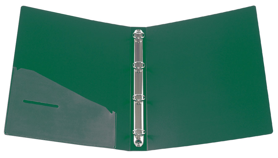 Папка А4, 35мм., 4кольца, пластик PP, внутренний карман, зелен. Axent - фото 4