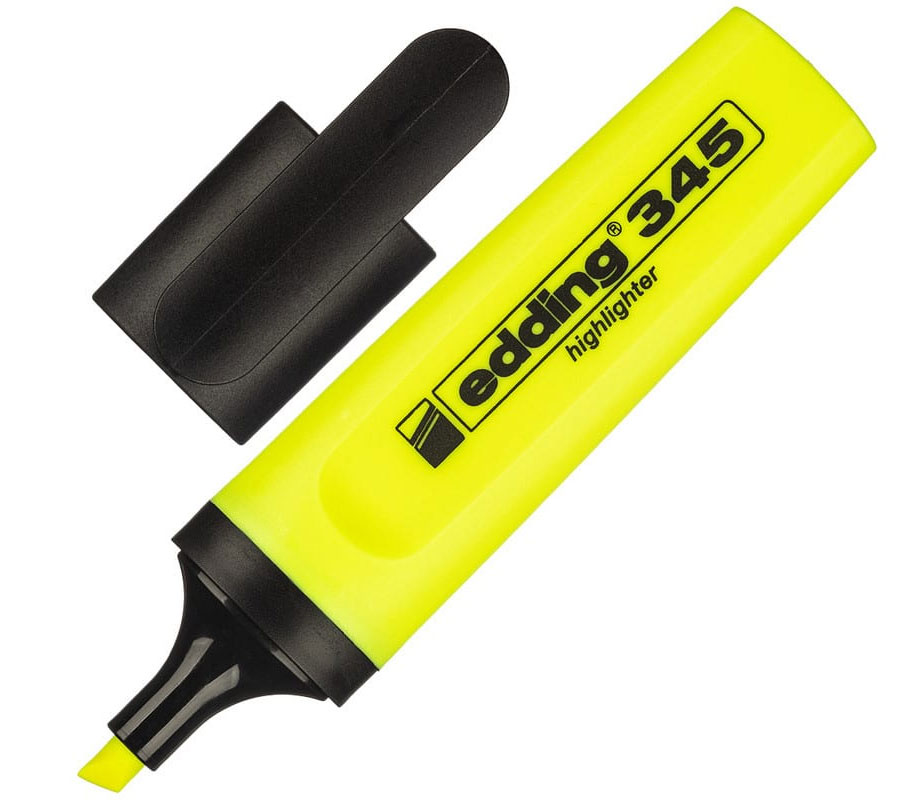 Маркер текстовый 345, 2-5мм., желт. Edding - фото 8