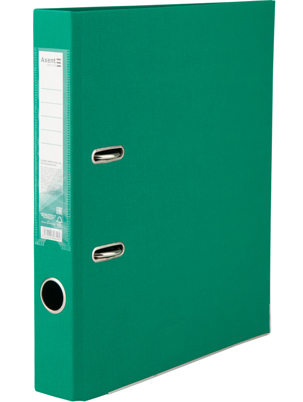 Регистратор 5см. А4 (PP), двусторонний, зелен. Axent Delta - фото 3