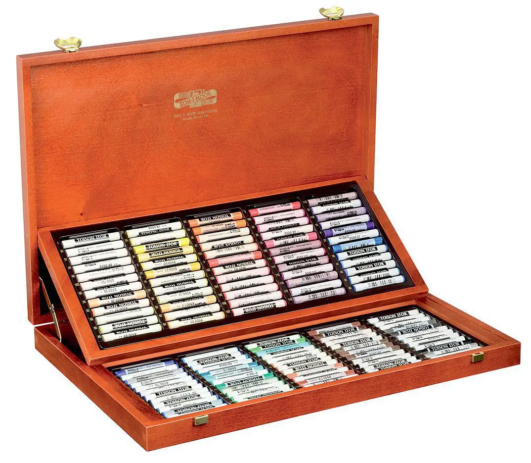 Пастель суха напівтверда 120 кольорів, TOISON D'OR 8539, в дерев'яному двуярусному футлярі Koh-i-noor - фото 5