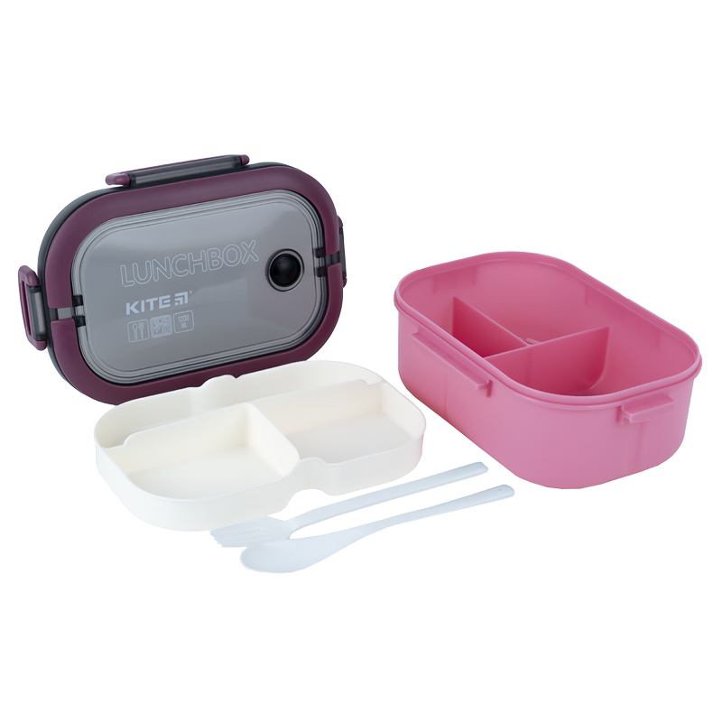 Ланчбокс з розділювачем 1200 мл, бордовий Kite - фото 5